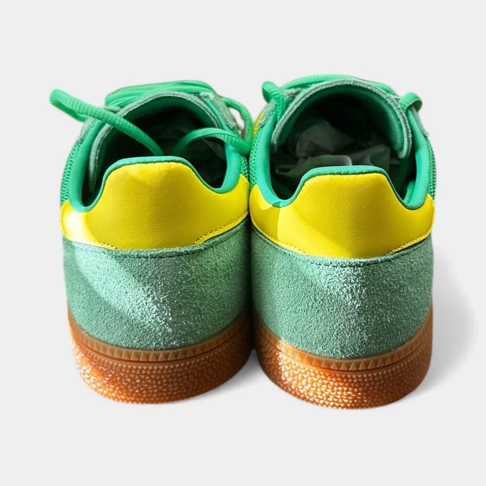 Adidas NWB Handball Spezial Green Yellow Suede Mens‎ Shoes GX0928 Size 10